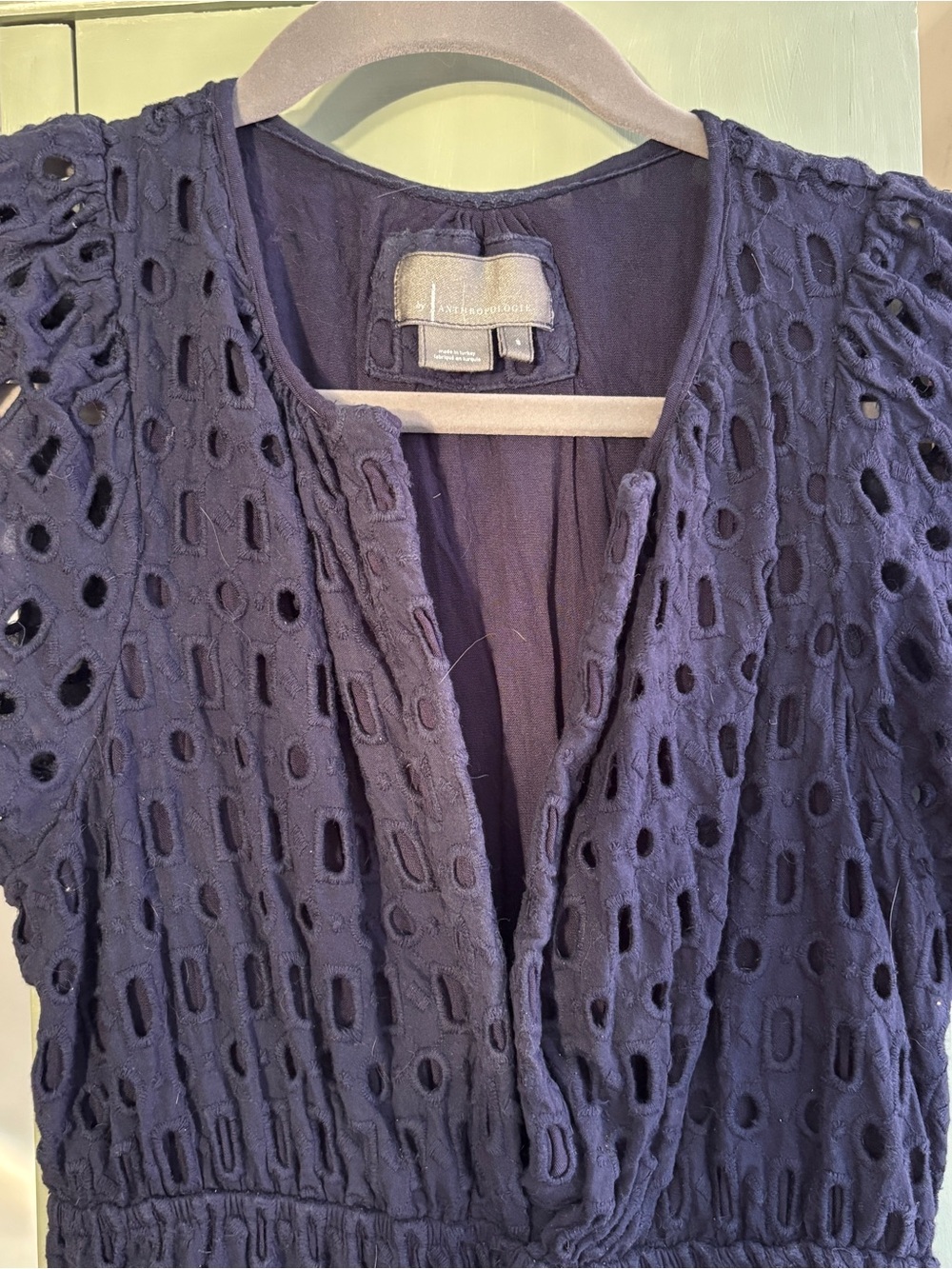 Anthropologie navy Somerset mini dress - Picture 3 of 8